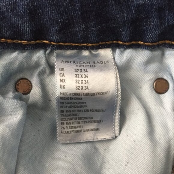 AMERICAN EAGELE Slim Straight denim jeans sz 32 x 34 - Picture 7 of 8